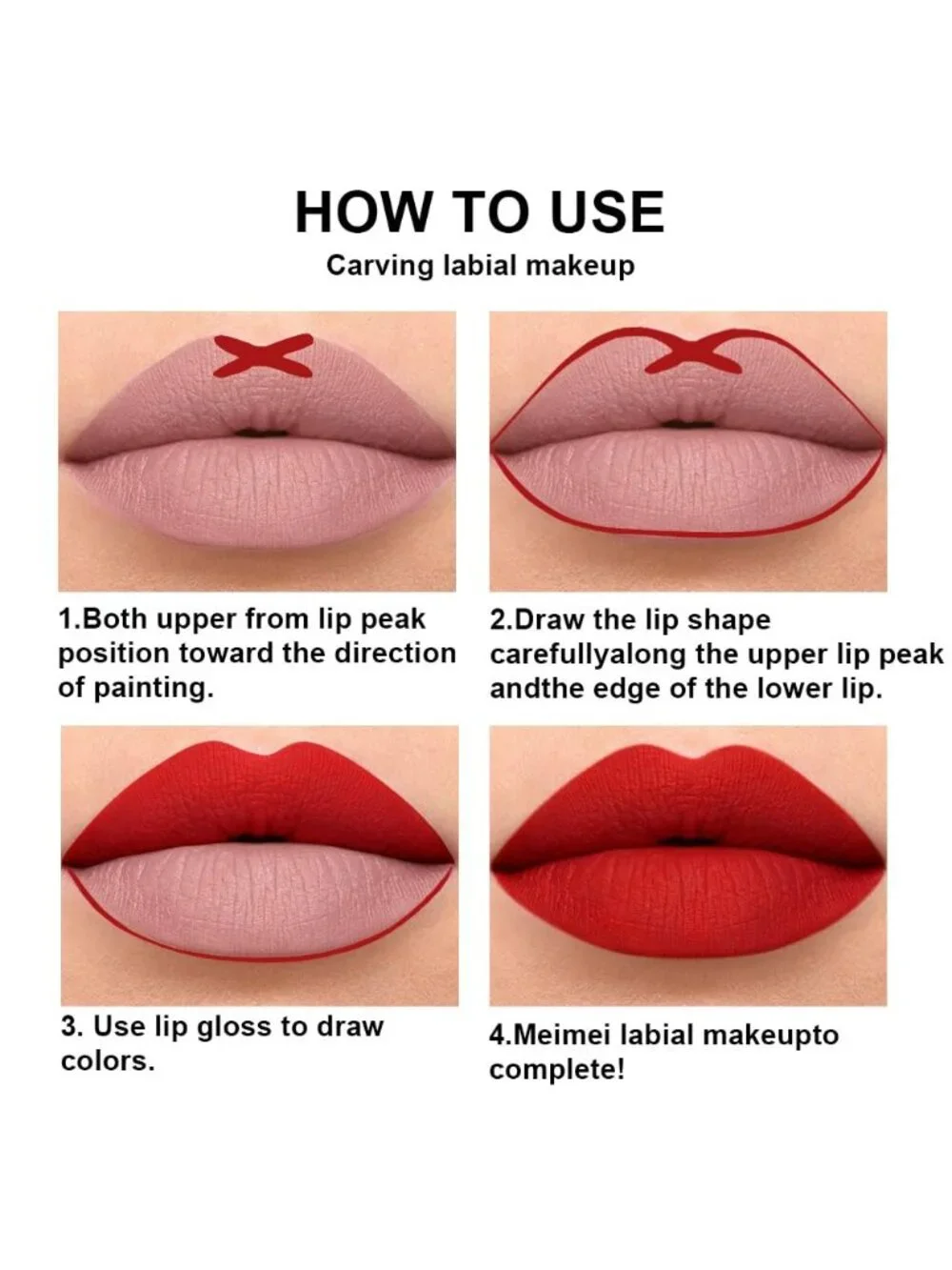 DNM 14# Ruby Red 2Pcs 24H Long-Lasting Matte Liquid Lipstick and Lip Liner Set